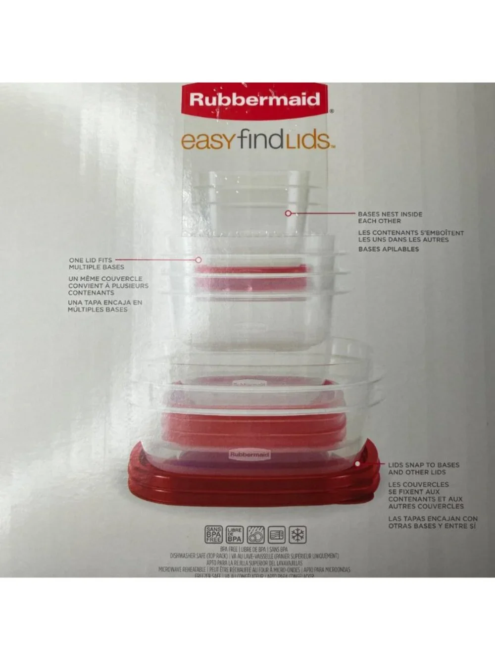 Rubbermaid 18 Piece Food Storage Container Set Vented Lids BPA Free 0.5 To 5 Cup
